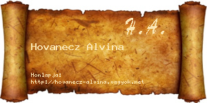 Hovanecz Alvina névjegykártya